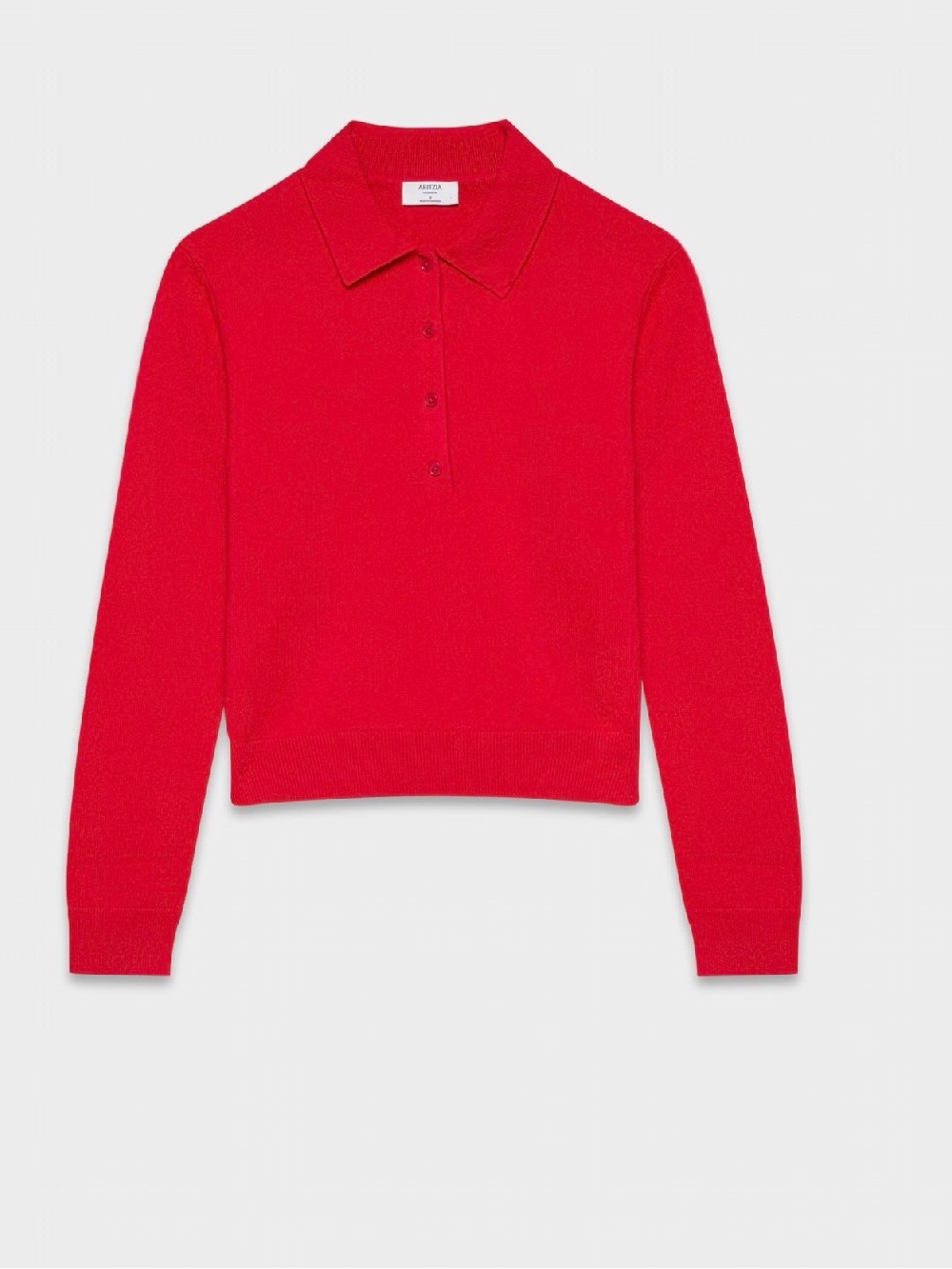 Aritzia red Bare Cashmere Provenance Polo Sweater